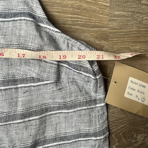 NEW Habitat - Linen Black Striped Dress - Picture 11 of 13